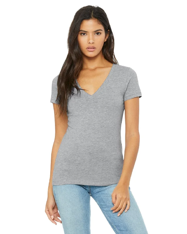 Limited Supply Bella+Canvas Ladies Deep V-Neck T-Shirt | Athletic Heather