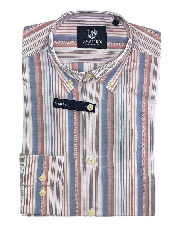 Royal Stripe & Rasberry Weekend Shirt