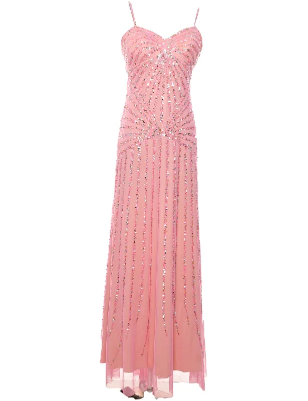 Sequined Evening Dress - M