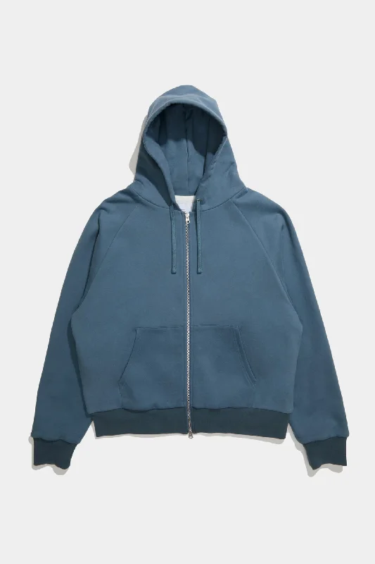 New Arrival Waffle Zip Hoodie - Slate Blue