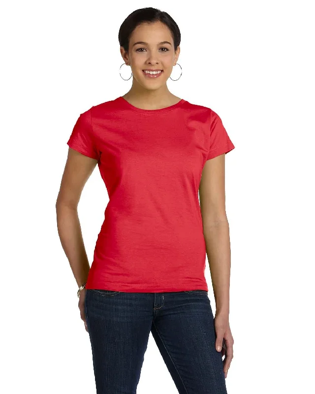 Amazing Value LAT Ladies Fine Jersey Longer Length T-Shirt | Red