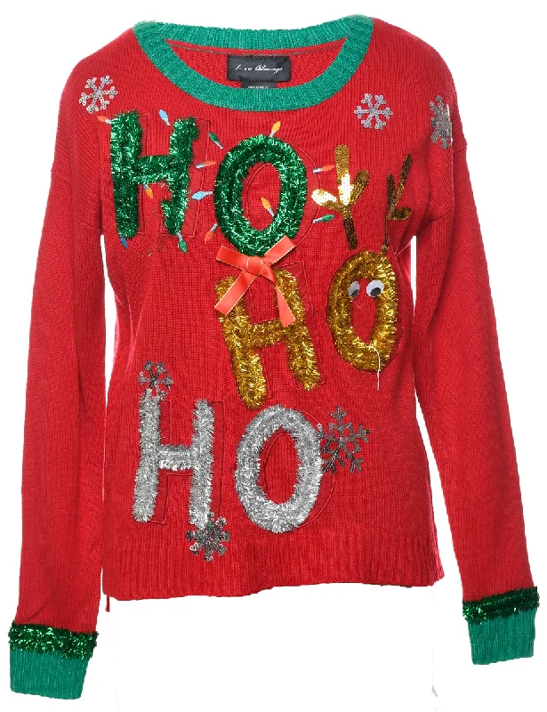 Weekend Deals That Dazzle Red Christmas Jumper - M