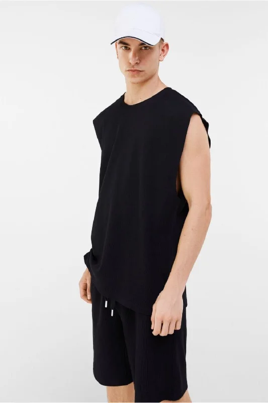 Top Pick Sleeveless Black Tshirt Hoodie