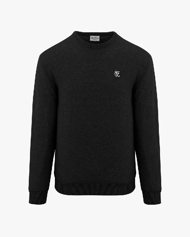 Savings Galore Men's round neck cashmere knit -Black
