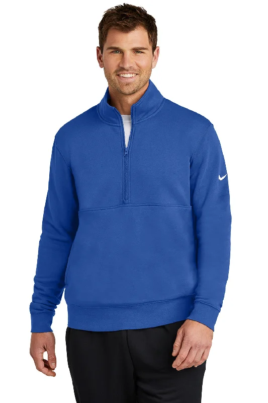 Midnight Sale Nike Mens Club Fleece 1/4 Zip Sweatshirt w/ Pockets - Game Royal Blue