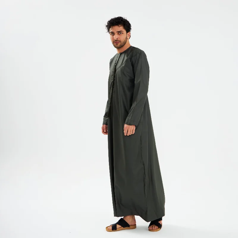 Charcoal Green Emirati Kandora-Mens