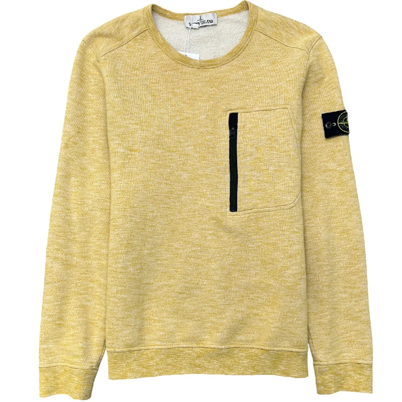 Weekend Specials to Relish Men's Applique Logo Jumper Yellow Size S