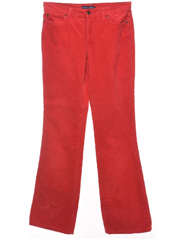 Weekend Deals That Wow Ralph Lauren Red Straight-Fit Corduroy Trousers - W30 L34