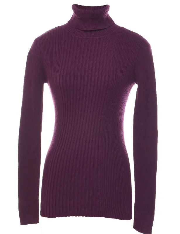 Early Bird Plum Turtleneck Jumper - M
