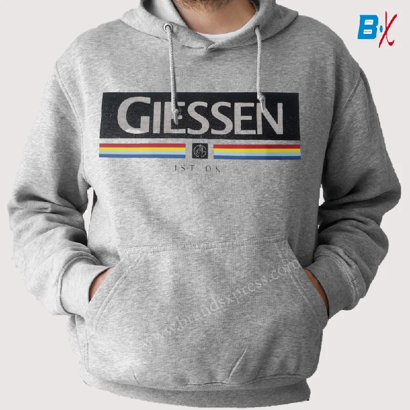 Weekend Savings Sensation Giessen Front Print Grey Kangaroo Pocket Hoodie 10100