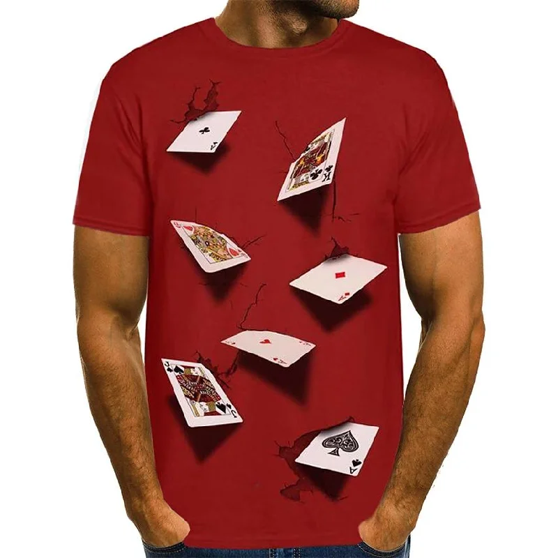 Men's T-Shirt Graphic Simulation Short Sleeve Casual Tops