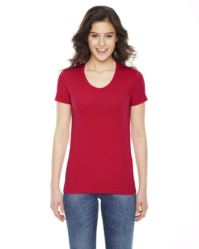 American Apparel Ladies Poly-Cotton Short Sleeve Crewneck | Red