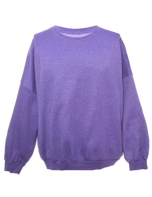 Weekend Deals That Dazzle Purple Plain Sweatshirt - L
