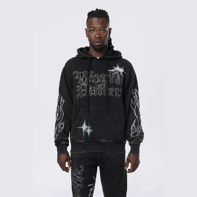 Weekend Savings Spectacle Rhinestone Dystopia Hoodie - Black