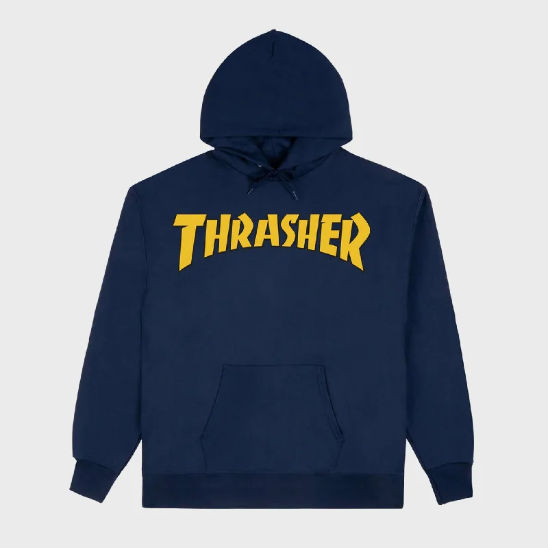 Weekend Deals to Make You Smile Thrasher Magazine Mens Cover Logo Hoodie - Navy