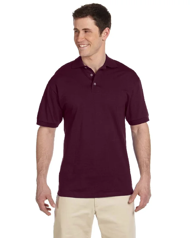 Weekend Bargains Await You Jerzees Cotton Jersey Knit Polo Shirt | Maroon