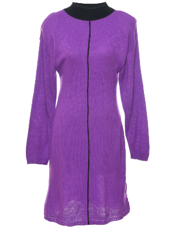 Weekend Offers That Sizzle Purple Jumper Dress - L