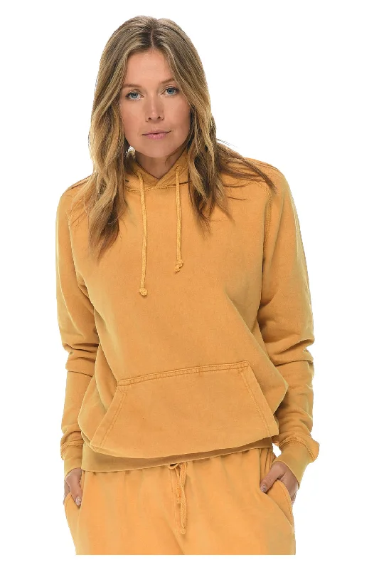 Weekend Specials Just for You Lane Seven Mens Vintage Raglan Hooded Sweatshirt Hoodie w/ Pouch Pocket - Vintage Mustard Yellow