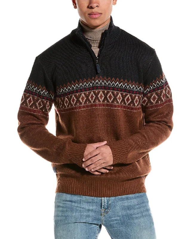 Point Zero Bonded 7 Gauge Recycled Texture 1/4-Zip Sweater