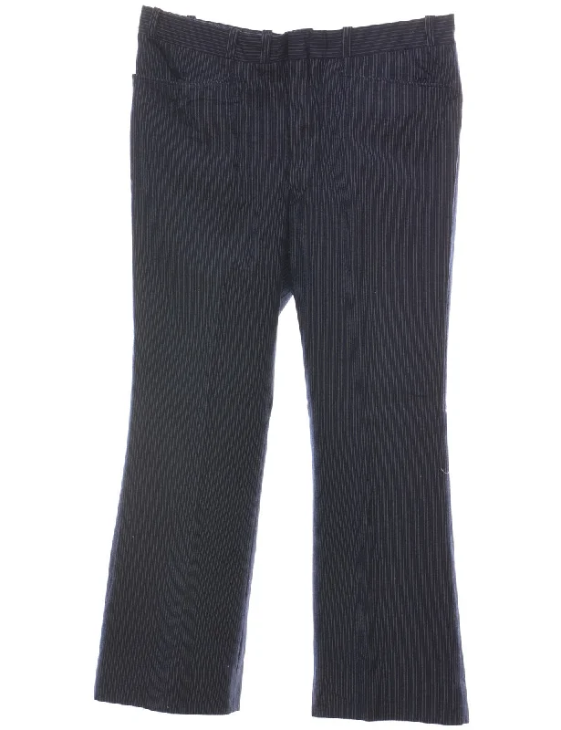Weekend Deals to Brighten Your Day Pinstriped Navy & White Casual Trousers - W35 L28