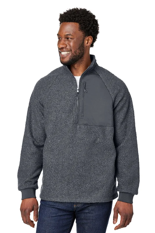 Great Bargain North End Mens Aura Sweater Fleece 1/4 Zip Sweatshirt w/ Pockets - Carbon Grey