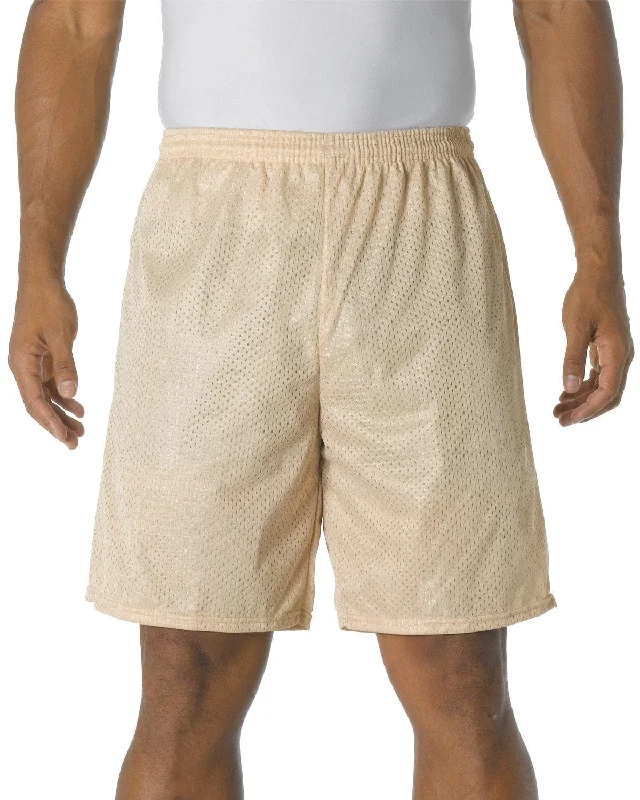 A4 Adult Nine Inch Inseam Mesh Shorts | Vegas Gold