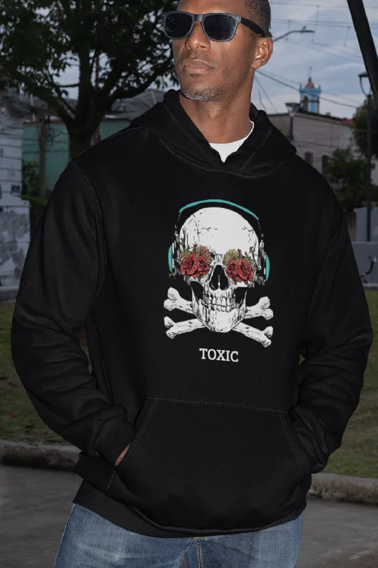 New Arrival Toxic Skull Premium Non Zipper Black Hoodie