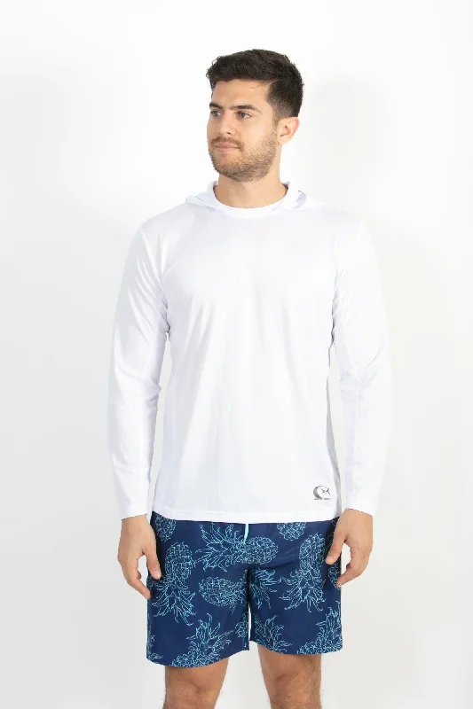 Price Slash White Men's Fishing Hoodie
