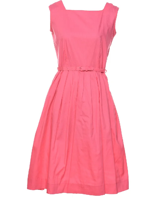 Closeout Deal Pink 1950s Classic Dress - M