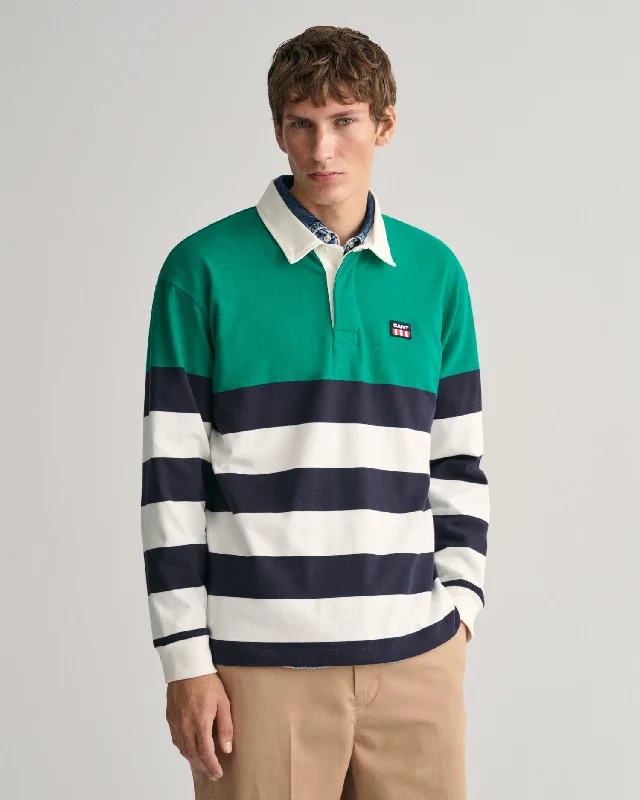 Limited Supply Gant Striped LS Rugger Lush Green