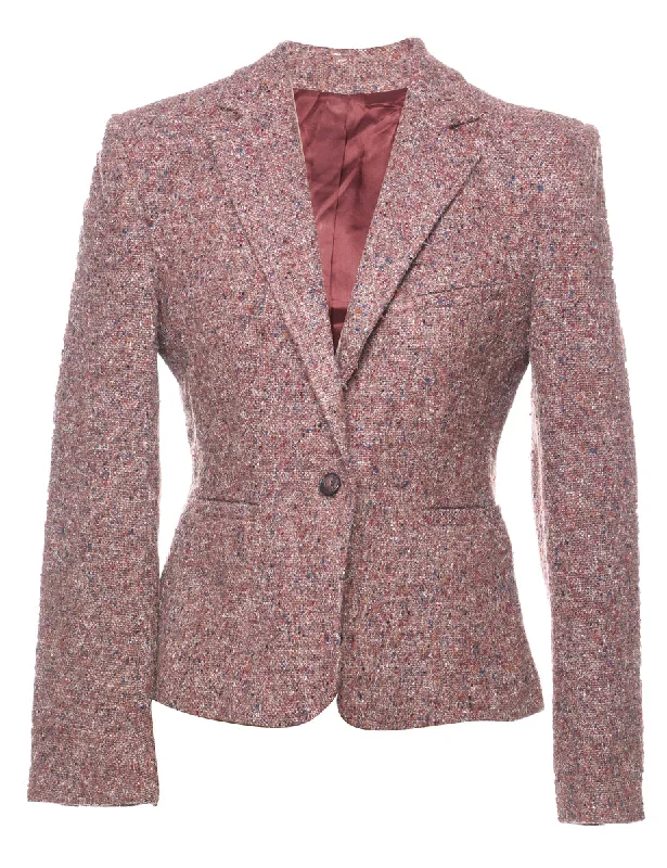 Don't Miss Out Plum Textured Wool Blazer - S