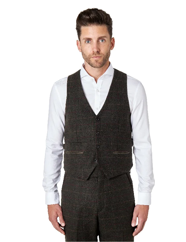 Quick Sale Vitori - Green Tweed Check Waistcoat