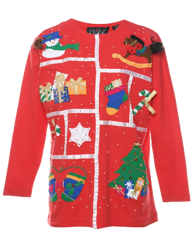 Weekend Savings Bonanza Red Christmas Sweatshirt - S