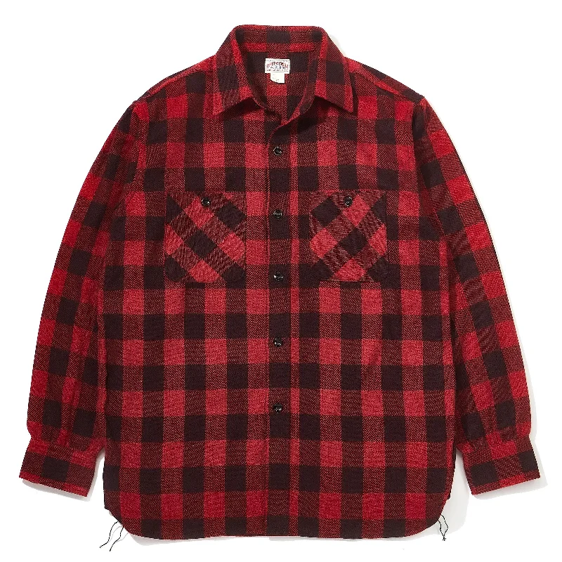 Online Exclusive 8HU TWISTED-YARN BUFFALO CHECK FLANNEL SHIRT