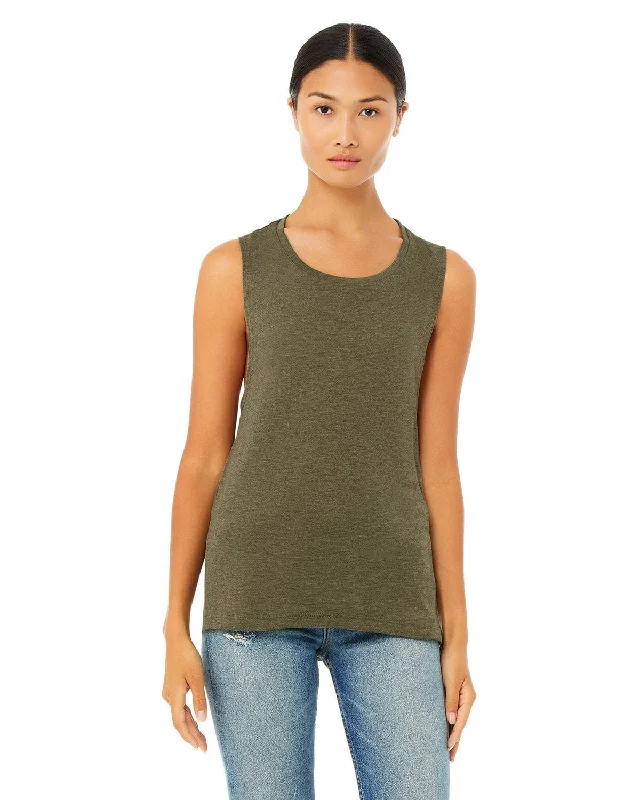 Crazy Deal Bella+Canvas Ladies Flowy Scoop Muscle Tank | Heather Olive