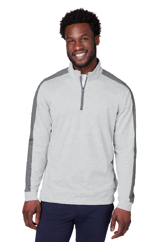 Weekend Offers That Impress Puma Mens Cloudspun Moisture Wicking 1/4 Zip Sweatshirt - Heather High Rise Grey/Quiet Shade Grey