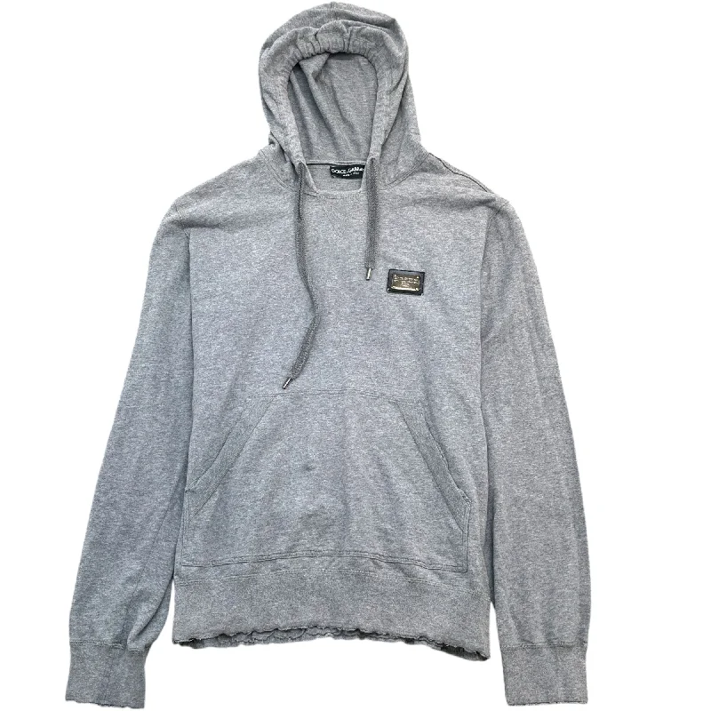 Year-End Sale Men's Plaque Logo Hoodie Grey Size IT 50 / UK L