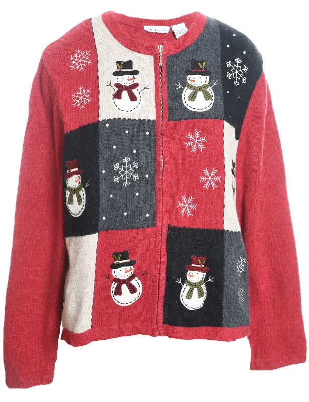 Snowman Christmas Cardigan - XL