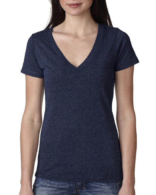 Weekend Shopping Bliss Next Level Ladies Triblend Deep-V Tee | Vintage Navy