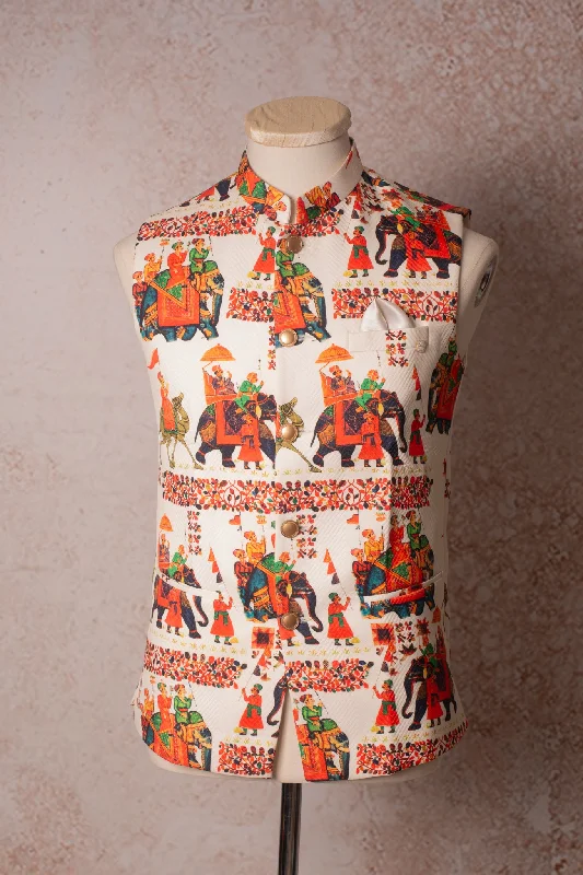 Weekend Bargains to Savor Elephant print waistcoat N9_2110