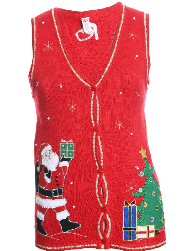 Santa Claus Christmas Sweater Vest - S