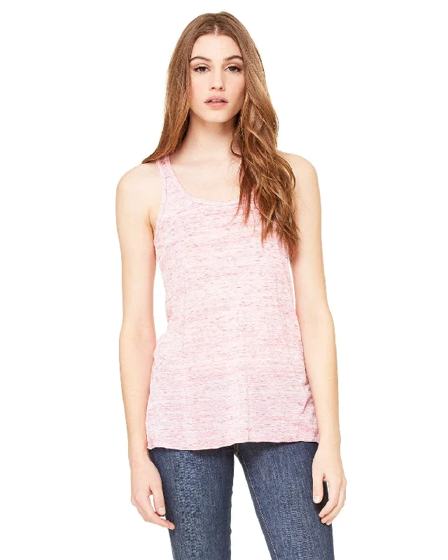 Bella+Canvas Ladies Flowy Racerback Tank | Red Marble