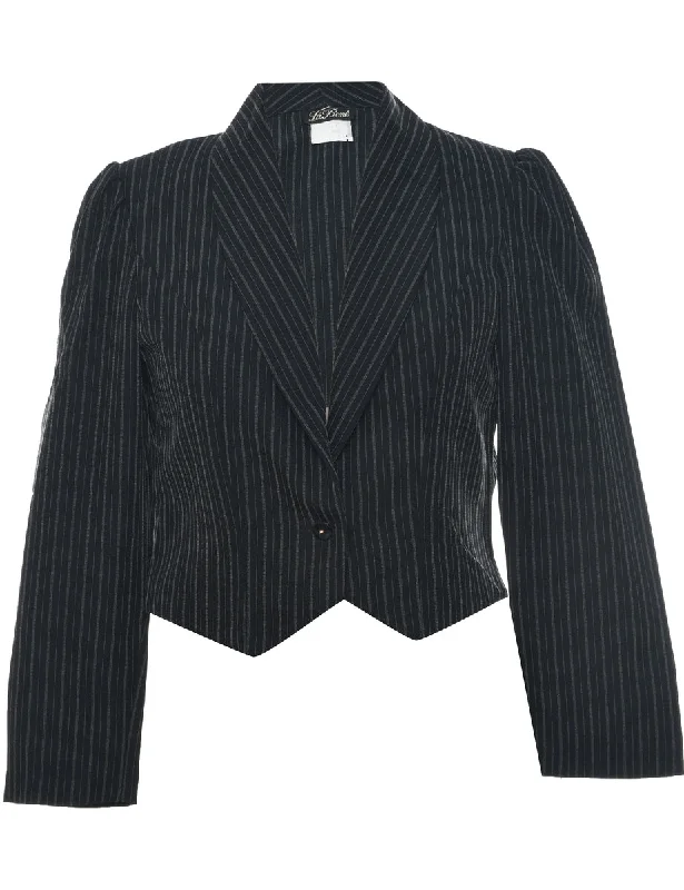 Weekend Deals You Can't Resist Pinstriped Black Jacket - L