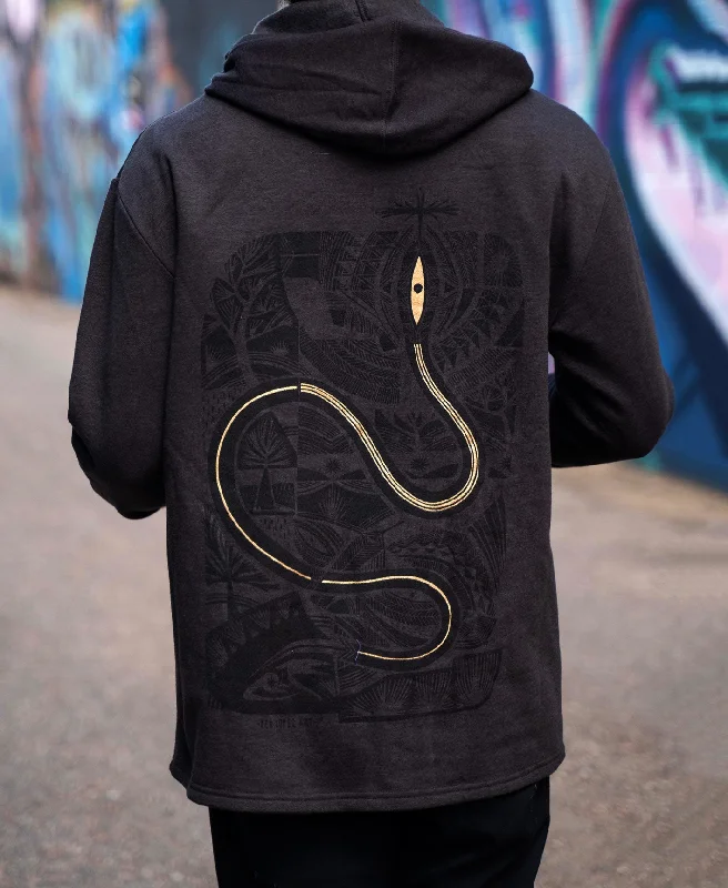 Weekend Offers That Excite Metallic Gold Serpent Welted Pullover Hoodie by Ben Lopez Weekend Offers That Excite Metallic Gold Serpent Welted Pullover Hoodie by Ben Lopez