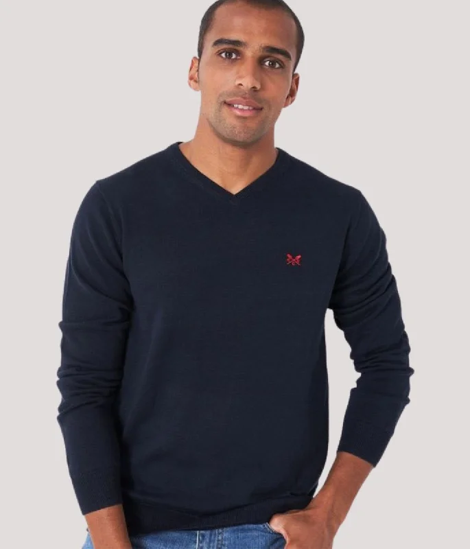 Super Bargain Navy Mens Cotton Logo Jumper