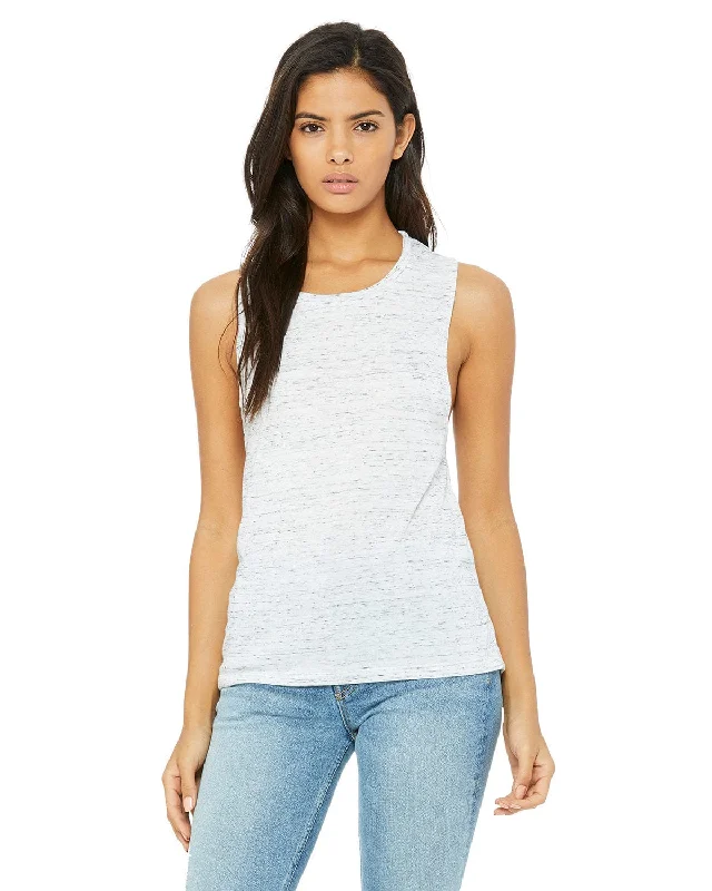 Bella+Canvas Ladies Flowy Scoop Muscle Tank | White Marble