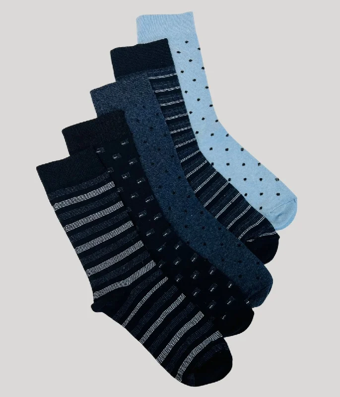 Weekend Deals to Brighten Your Day Mens Blue 5 Pack Cotton Rich Socks