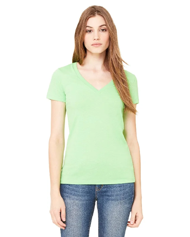 Bella+Canvas Ladies Deep V-Neck T-Shirt | Neon Green