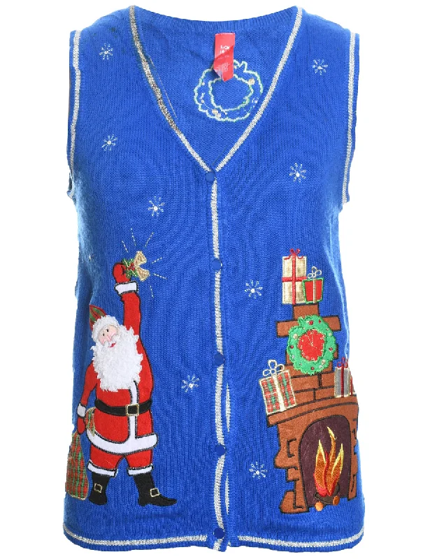 Santa Claus Christmas Sweater Vest - S