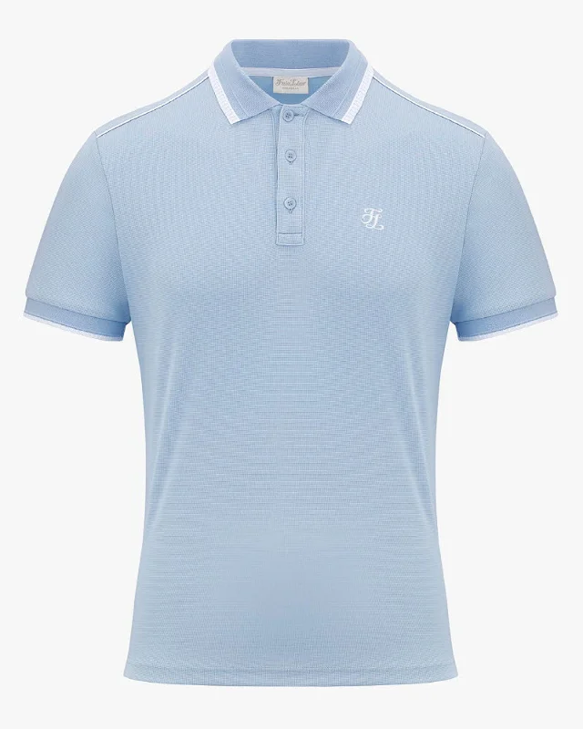 Year-End Sale Men's Liv Collar Short Sleeved T-shirt - Blue
